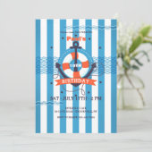 Uitnodiging voor nautische strepen (Staand voorkant)