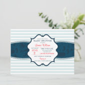 Uitnodiging voor nautische strepen (Staand voorkant)