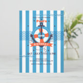 Uitnodiging voor nautische strepen (Staand voorkant)