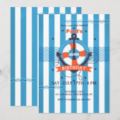 Uitnodiging voor nautische strepen (Voorkant / Achterkant)