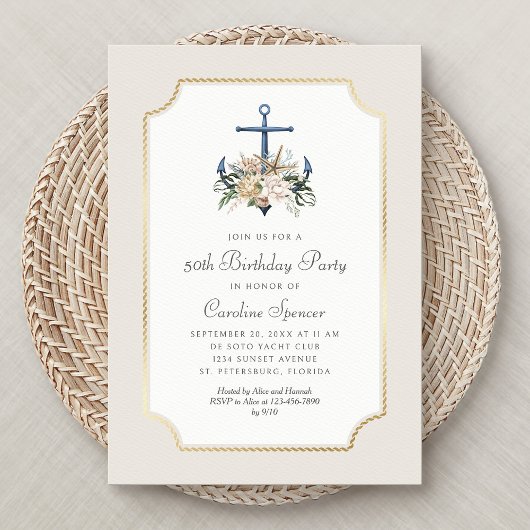 Uitnodiging voor nautische verjaardag voor stranda