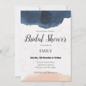 Uitnodiging voor Navy and Peach Bridal Shower (Voorkant)