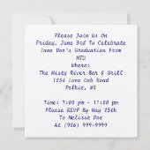 Uitnodiging voor Navy Blue & Silver Key Afstudeerd (Achterkant)