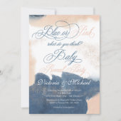 Uitnodiging voor Navy Blush Gouden Baby Reveal Sho (Voorkant)