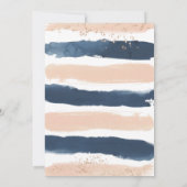 Uitnodiging voor Navy Blush Gouden Baby Reveal Sho (Achterkant)