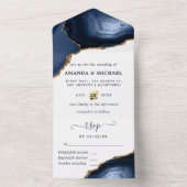 Uitnodiging voor Navy en Gold Agate All In One (Binnen)