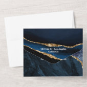 Uitnodiging voor Navy en Gold Agate All In One (Achterkant)