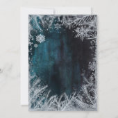 Uitnodiging voor Navy & Silver Snow Holiday Party (Achterkant)