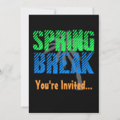 Uitnodiging voor Neon/Black Spring Break Party (Voorkant)