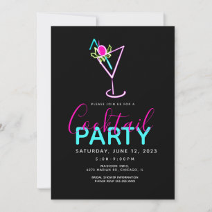 Uitnodiging voor Neon Cocktail Modern Kunst Feest