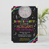 Uitnodiging voor Neon Glow Dance Party (Staand voorkant)