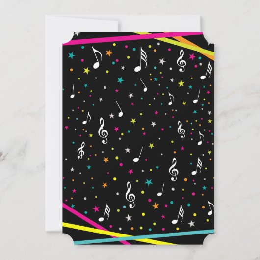 Uitnodiging voor Neon Glow Dance Party (Achterkant)