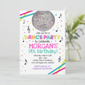Uitnodiging voor Neon Glow Dance Party (Staand voorkant)