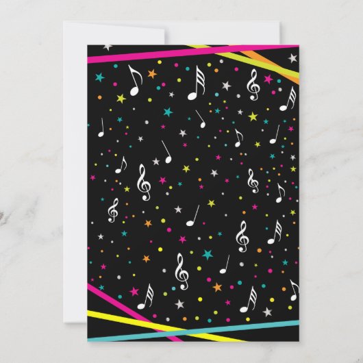 Uitnodiging voor Neon Glow Dance Party (Achterkant)