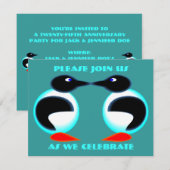 UITNODIGING VOOR NEON PAAR PINGUÏNS JUBILEUMPARTY (Voorkant / Achterkant)