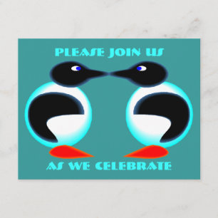 UITNODIGING VOOR NEON PAAR PINGUÏNS JUBILEUMPARTY