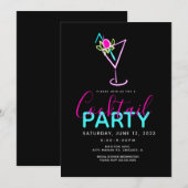Uitnodiging voor Neoncocktail Modern Kunstfeest (Voorkant / Achterkant)