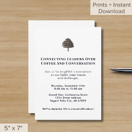 Uitnodiging voor netwerkevenementen met Tree Logo