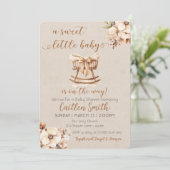 Uitnodiging voor neutraal Baby shower (Staand voorkant)