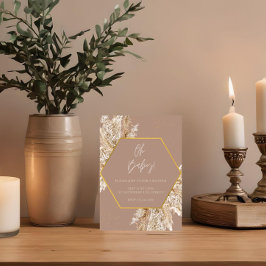 Uitnodiging voor neutrale boho pampas douche met z