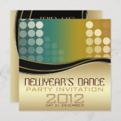 Uitnodiging voor New Year Club DJ Dance Party (Voorkant / Achterkant)