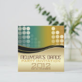 Uitnodiging voor New Year Club DJ Dance Party (Staand voorkant)