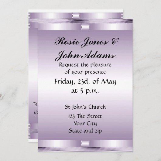 Uitnodiging voor Nice bruiloft (Voorkant / Achterkant)