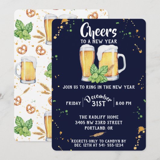 Uitnodiging voor nieuwe feestdagen in Pub Style (Voorkant / Achterkant)