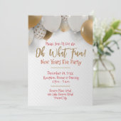 Uitnodiging voor nieuwe jaren, Gold & White (Staand voorkant)