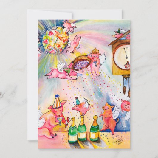 Uitnodiging voor nieuwe vliegende varkens (Voorkant)