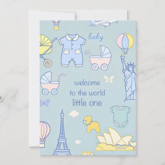 Uitnodiging voor nieuwgeborene/Baby shower (Voorkant)