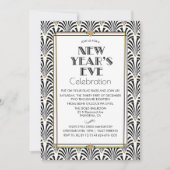 Uitnodiging voor nieuwjaarsdag Art Deco Gatsby (Voorkant)
