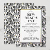 Uitnodiging voor nieuwjaarsdag Art Deco Gatsby (Voorkant / Achterkant)