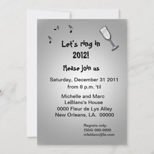 Uitnodiging voor nieuwjaarsfeest (Achterkant)