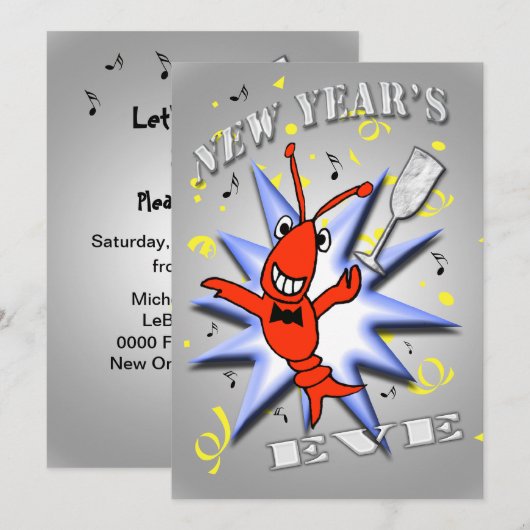 Uitnodiging voor nieuwjaarsfeest (Voorkant / Achterkant)