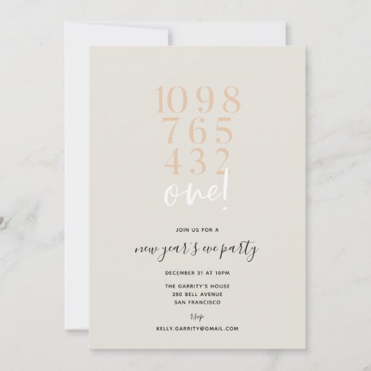 Uitnodiging voor Nieuwjaarsfeest Countdown (Voorkant)