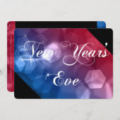 Uitnodiging voor nieuwjaarsfeest Mix Colors Bokeh  (Voorkant / Achterkant)