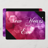 Uitnodiging voor nieuwjaarsfeest Mix Colors Bokeh (Voorkant / Achterkant)