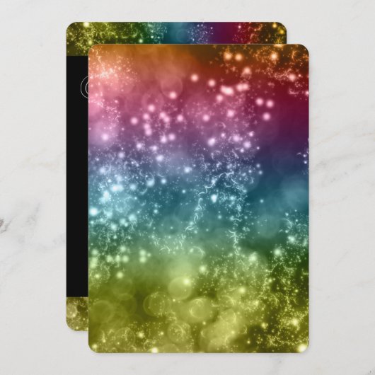 Uitnodiging voor nieuwjaarsfeest Mix Colors Bokeh  (Voorkant / Achterkant)