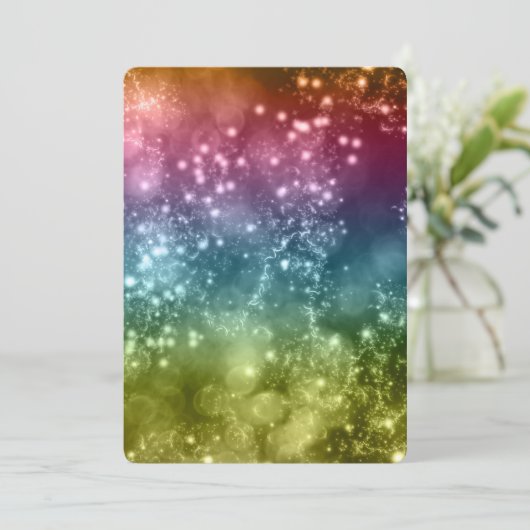 Uitnodiging voor nieuwjaarsfeest Mix Colors Bokeh  (Staand voorkant)