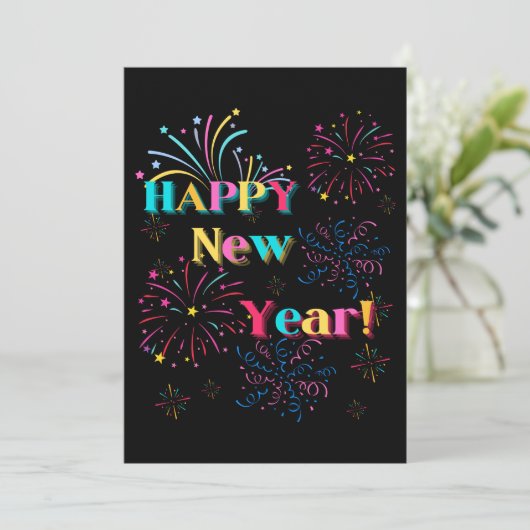 Uitnodiging voor Nieuwjaarsviering (Staand voorkant)