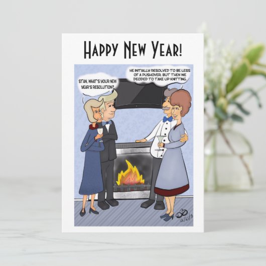 Uitnodiging voor Nieuwjaarsvoornemens (Staand voorkant)