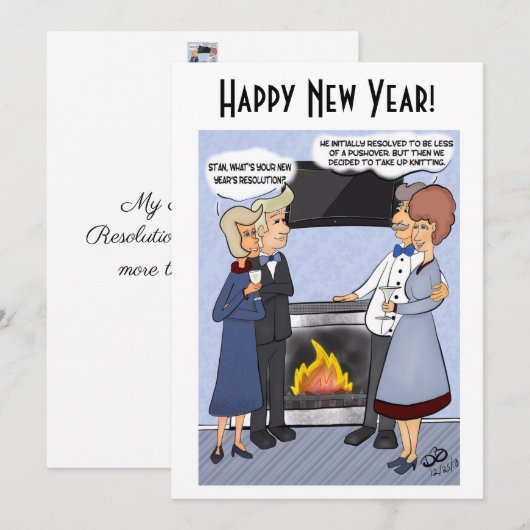 Uitnodiging voor Nieuwjaarsvoornemens (Voorkant / Achterkant)