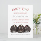 Uitnodiging voor nijlpaard feestje met eigen tekst (Staand voorkant)