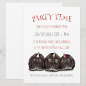 Uitnodiging voor nijlpaard feestje met eigen tekst (Voorkant / Achterkant)