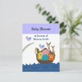Uitnodiging voor Noah's Ark baby shower (Staand voorkant)