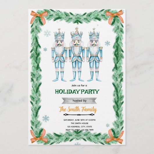 Uitnodiging voor Notenkraker themafeest (Voorkant)