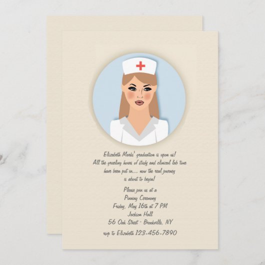 Uitnodiging voor Nurse Medallion (Voorkant / Achterkant)