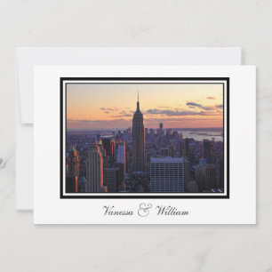 Uitnodiging voor NYC Skyline bruiloft net voor zon