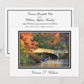 Uitnodiging voor NYC Skyline Central Park Bow Brid (Voorkant / Achterkant)